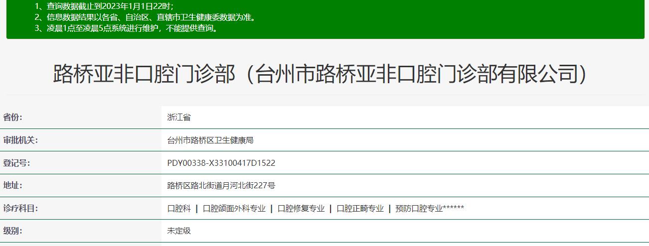 臺州路橋亞非口腔門診部