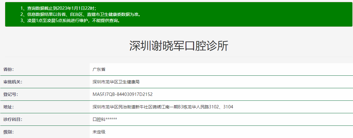 深圳謝曉軍口腔診所