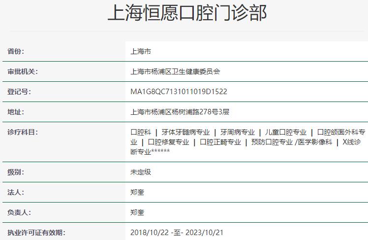上海恒愿口腔門診部