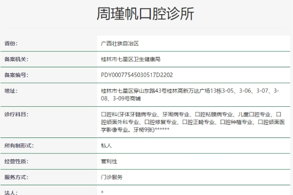 桂林周瑾帆口腔診所