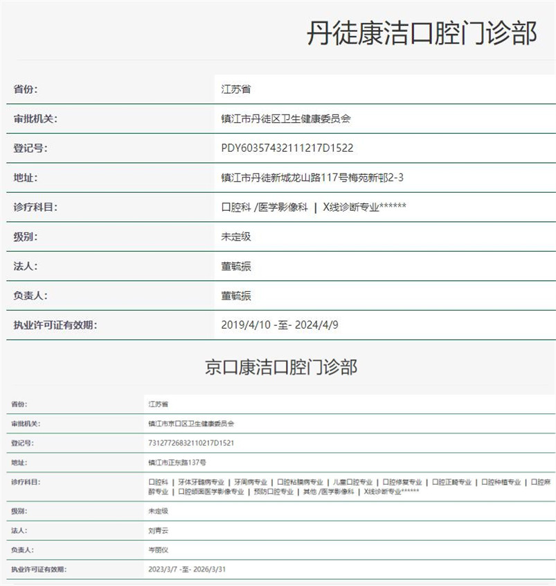鎮(zhèn)江丹徒康潔口腔門診部