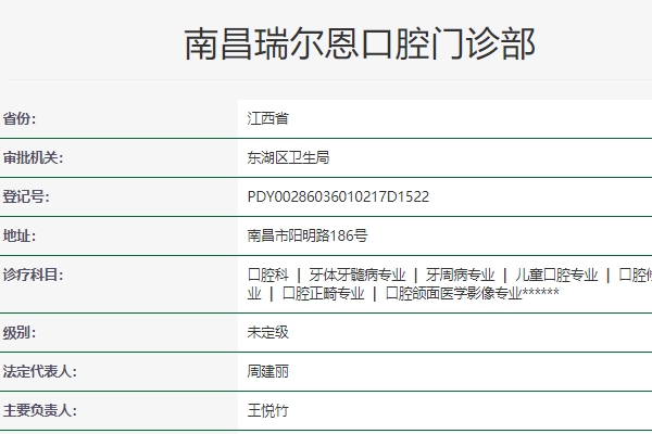 南昌瑞爾恩口腔門診部