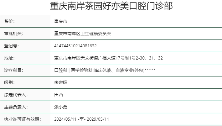 重慶南岸茶園好亦美口腔門診部