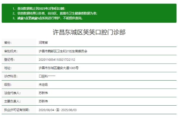 許昌東城區(qū)笑笑口腔門診部