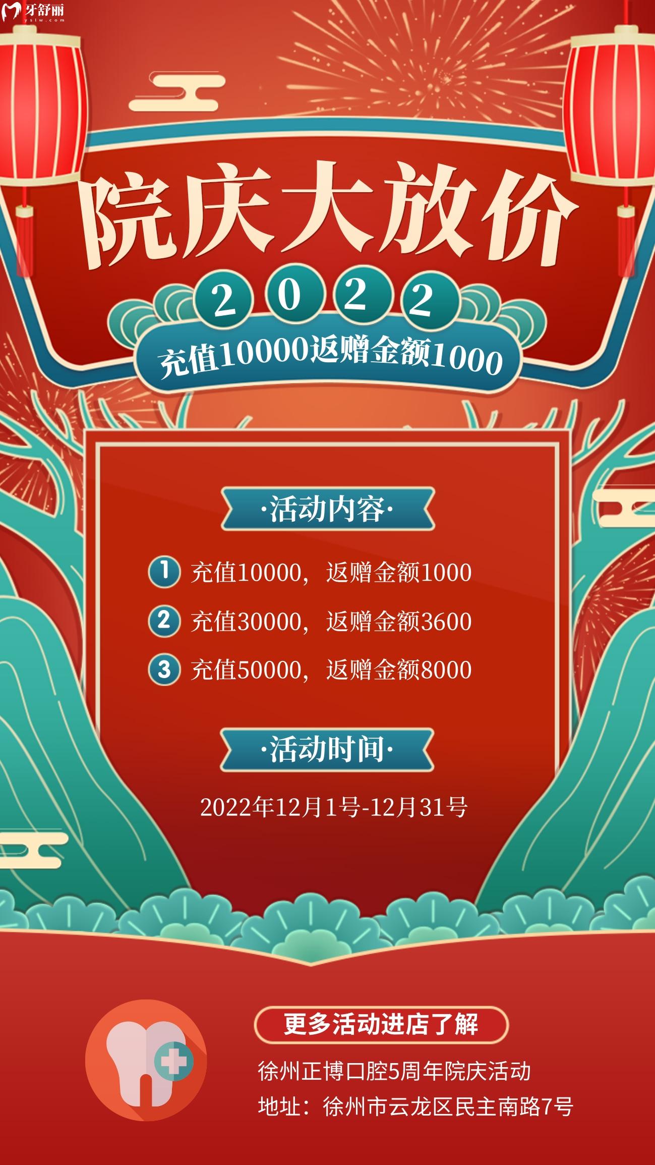 不知徐州正博口腔收費價目表貴嗎?5周年院慶大放價!