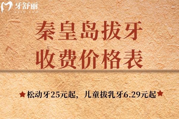 秦皇島拔牙收費價格表：松動牙25元起，兒童拔乳牙6.29元起價格便宜