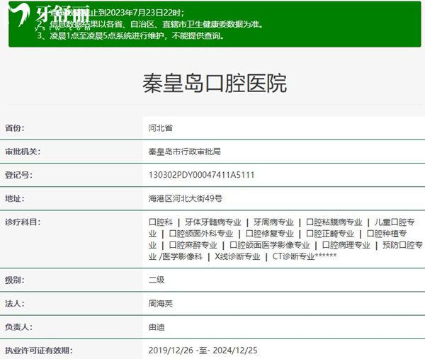 秦皇島口腔醫(yī)院衛(wèi)健委資料