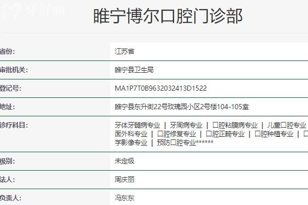 徐州睢寧博爾口腔門診部