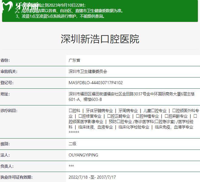 深圳新浩口腔醫(yī)院正規(guī)資質(zhì)