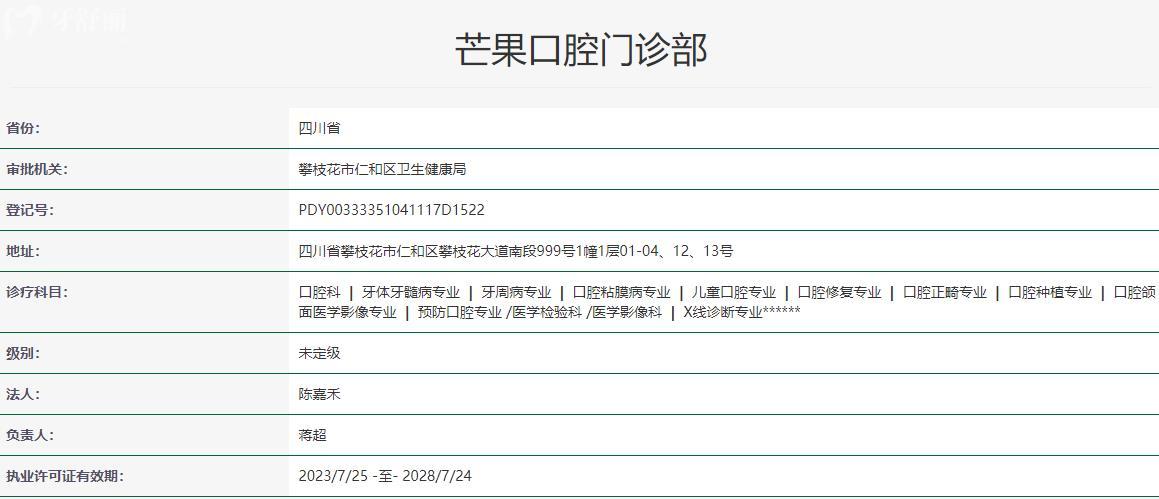 攀枝花芒果口腔衛(wèi)健委資料