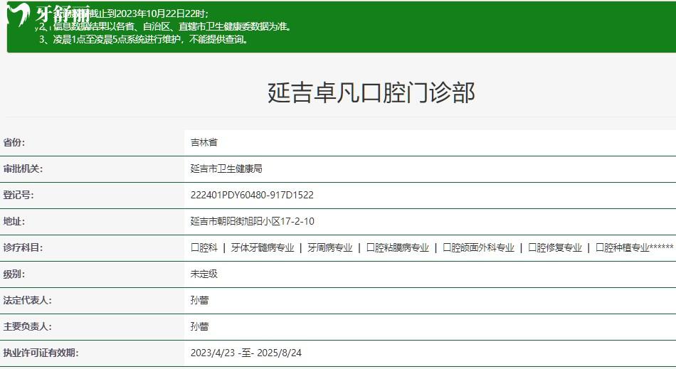 延吉卓凡口腔門診部正規(guī)資質