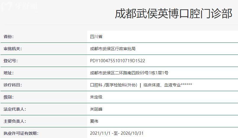 武侯英博口腔衛(wèi)健委資料