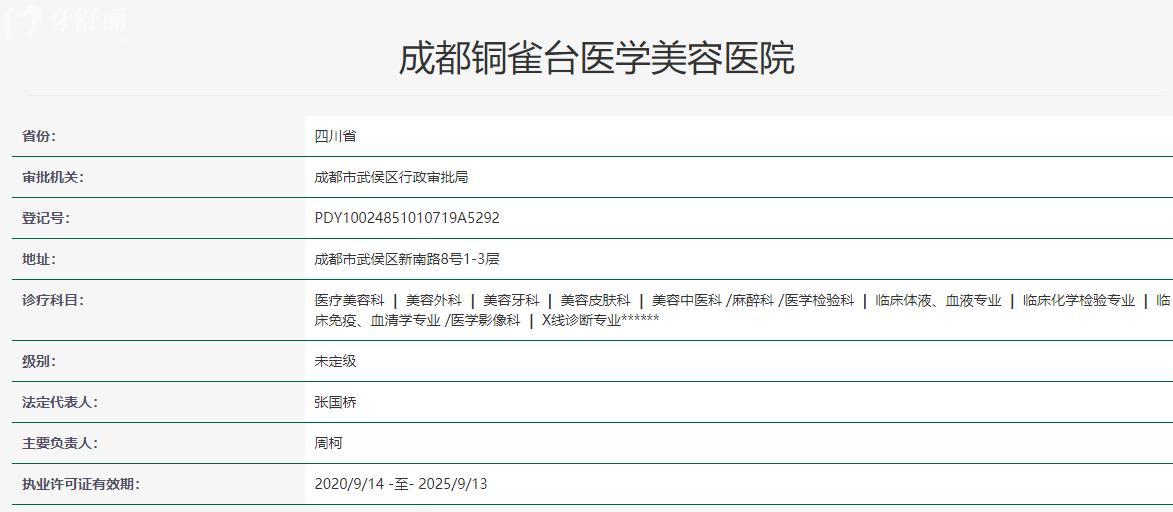 成都銅雀臺醫(yī)院口腔科衛(wèi)健委資料