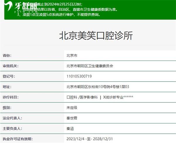 北京美笑口腔診所資質(zhì)