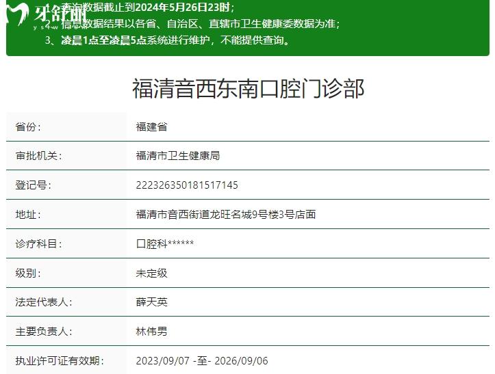 福清東南口腔資質(zhì)