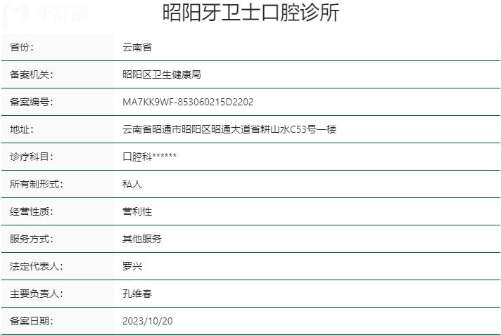 云南昭通牙衛(wèi)士口腔資質(zhì)