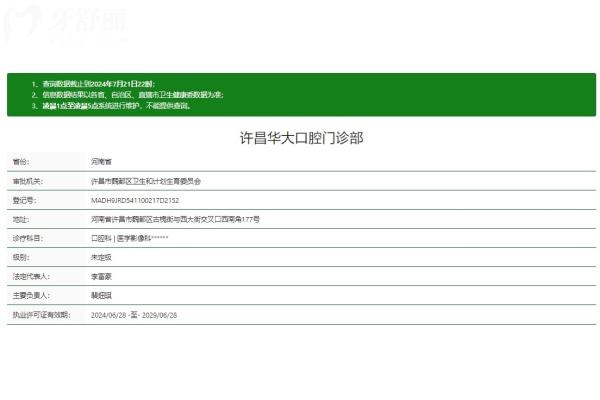 許昌華大口腔門(mén)診部正規(guī)嗎