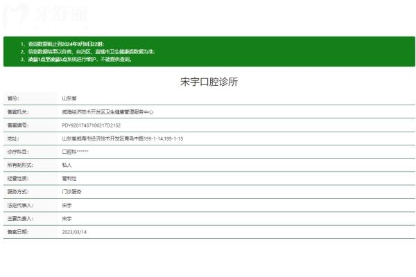 威海宋宇口腔診所地址在哪