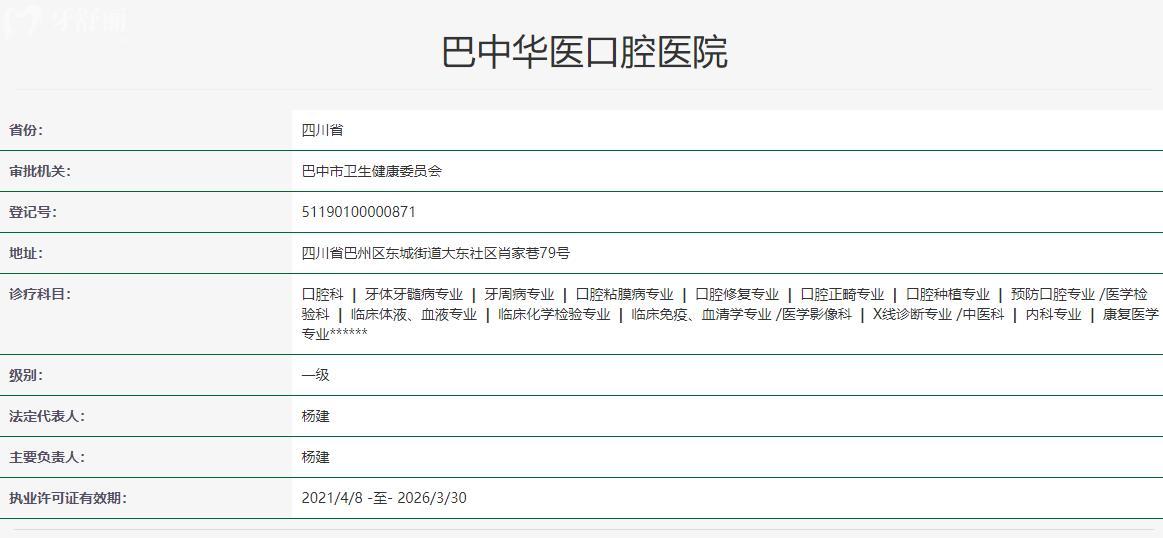 巴中華醫(yī)口腔醫(yī)院正規(guī)嗎