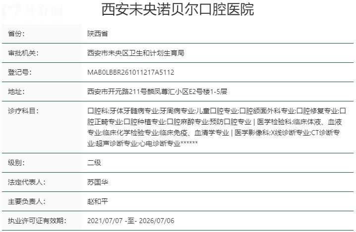 西安諾貝爾口腔資質(zhì)