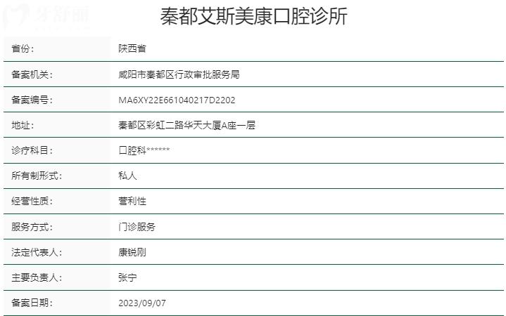 咸陽艾斯美康口腔資質(zhì)