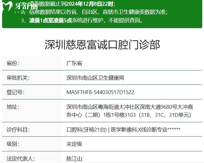 深圳慈恩齒科資質(zhì)