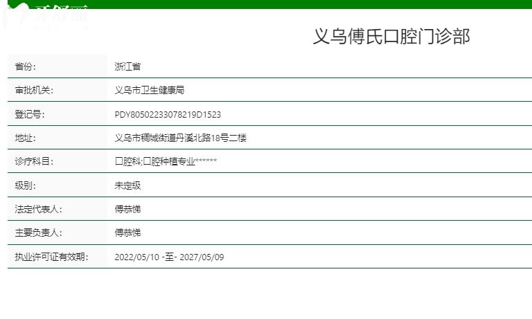 義烏傅氏口腔門診部正規(guī)嗎