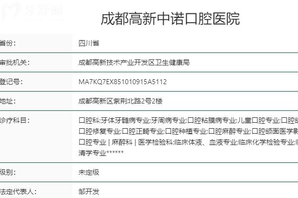 成都中諾口腔醫(yī)院地址電話
