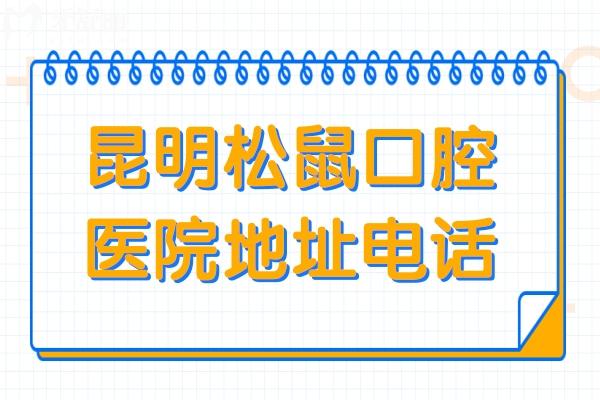 昆明松鼠口腔醫(yī)院地址+電話:087126在線預(yù)約